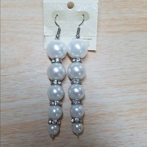 Crystal Collection Pearl & Rhinestone Drama Drops